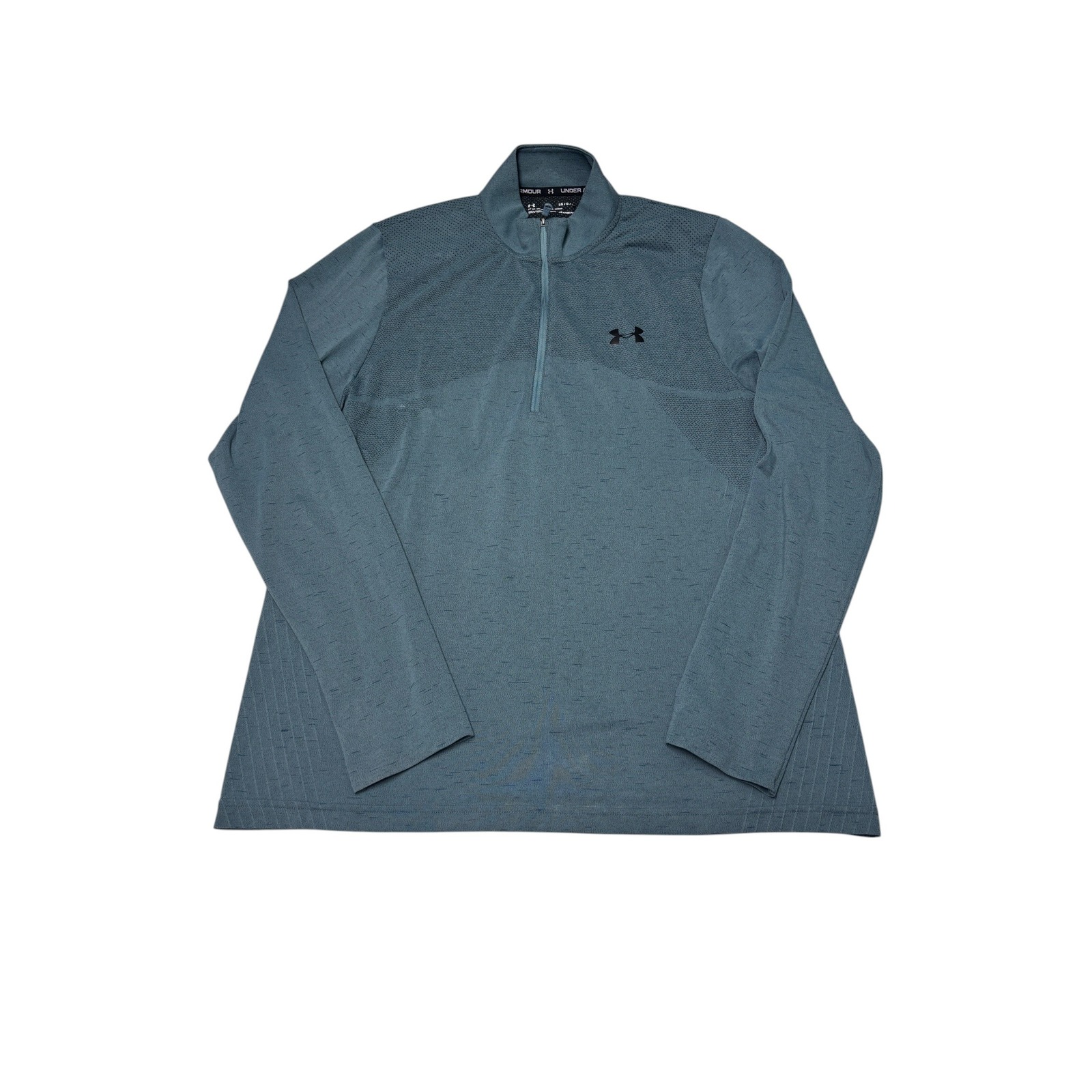Under Armour Heatgear Vanish Seamless 1/4 Zip Pullover Blue Gray Mens Large